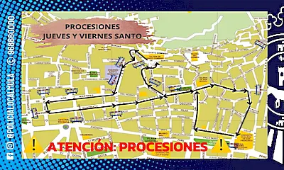 Procesión y Recorrido de  Jueves Santo en Mula 2026.